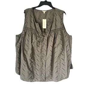 Sonoma Sleeveless Eyelet Top with Cami